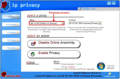 ip-privacy Identità nascosta su Internet con IP Privacy Software